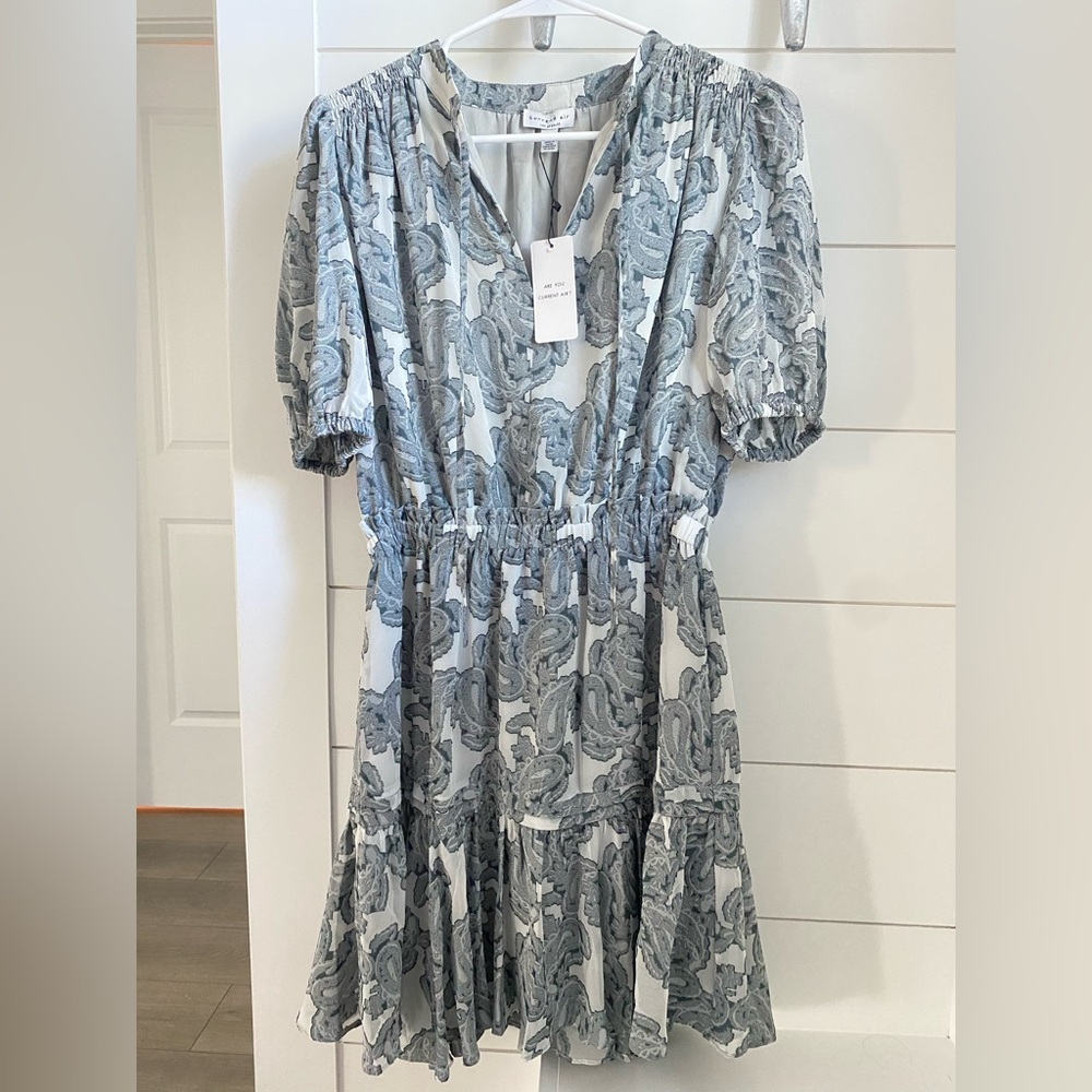 NWT! Current Air Abstract Pattern Mini Dress in Slate Navy. Size Small